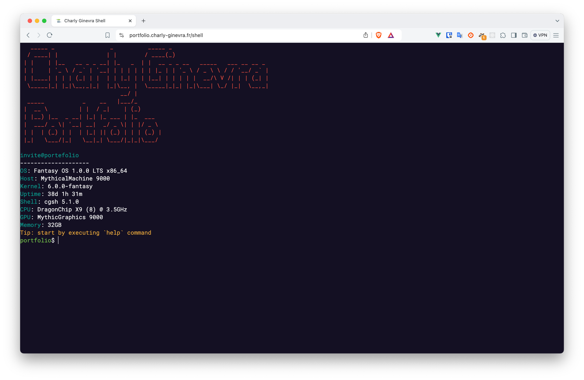 Portfolio dans le terminal
